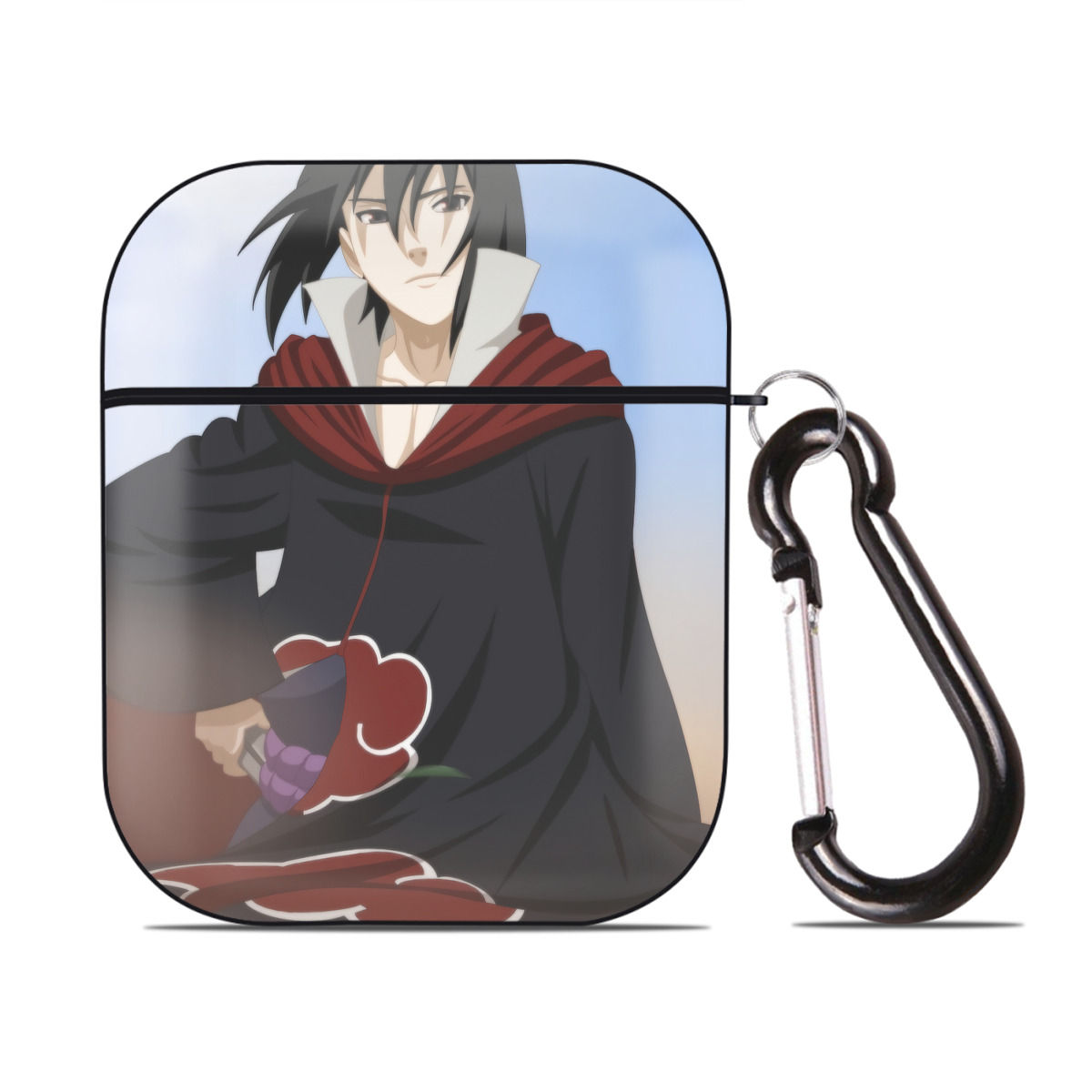 （画像用） NARUTO -ナルト- NARUTO -ナルト- 疾風伝 AirPods 第2世代保護ケース ハードシェル ブラック 耐衝撃・防指紋・カラビナ付き