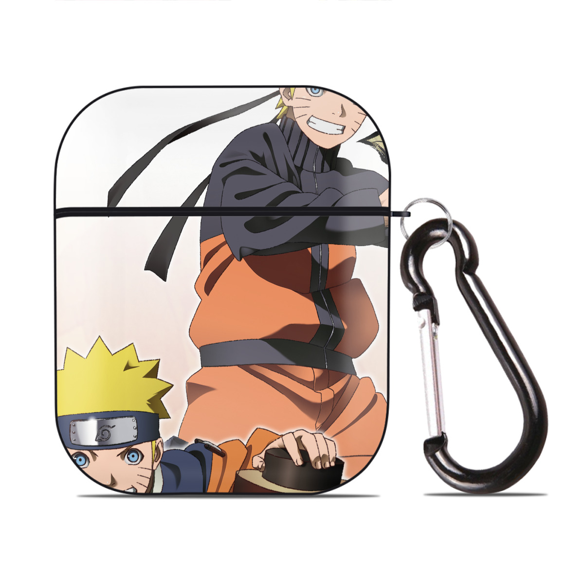 （画像用） NARUTO -ナルト- NARUTO -ナルト- 疾風伝 AirPods 第2世代保護ケース ハードシェル ブラック 耐衝撃・防指紋・カラビナ付き