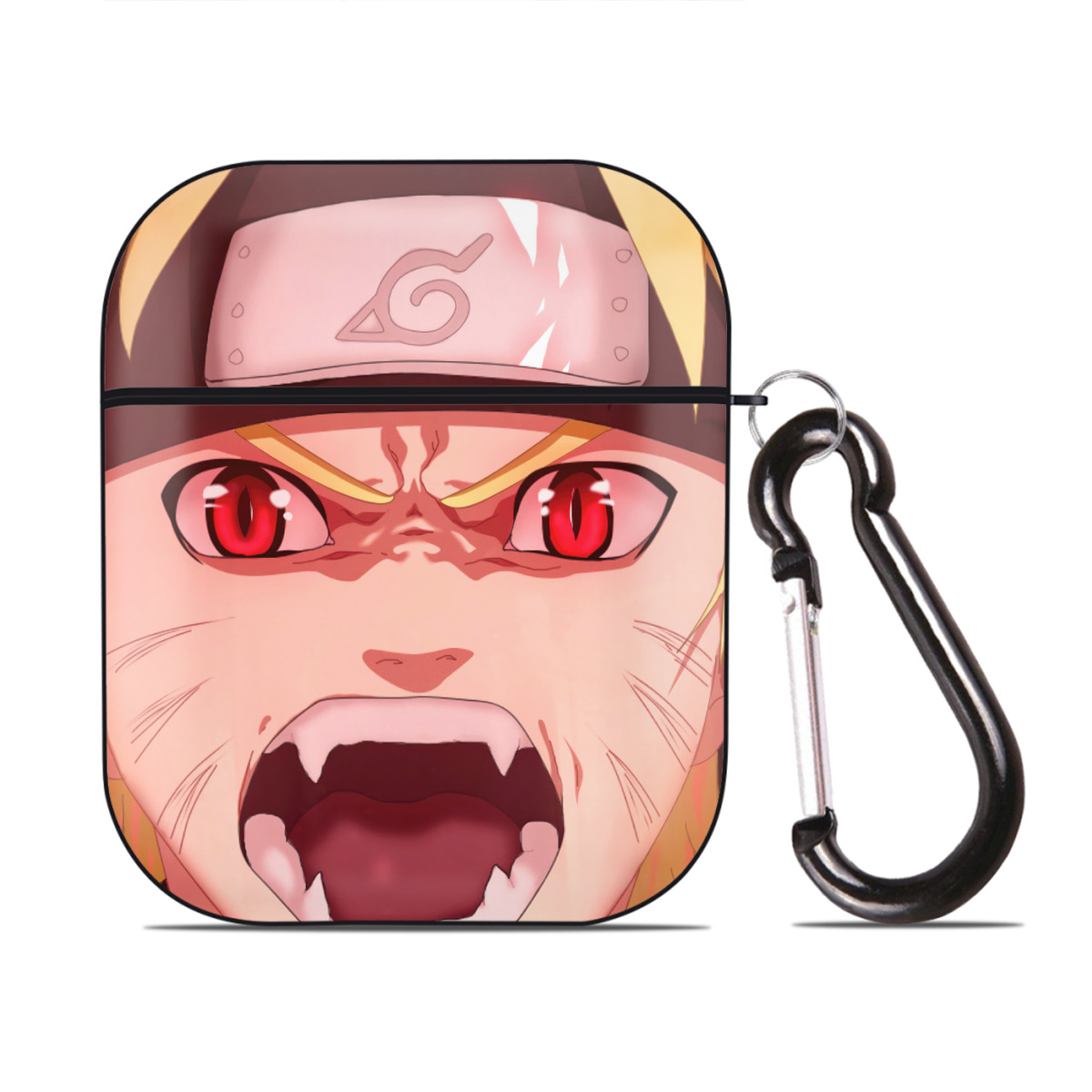 （画像用） NARUTO -ナルト- NARUTO -ナルト- 疾風伝 AirPods 第2世代保護ケース ハードシェル ブラック 耐衝撃・防指紋・カラビナ付き