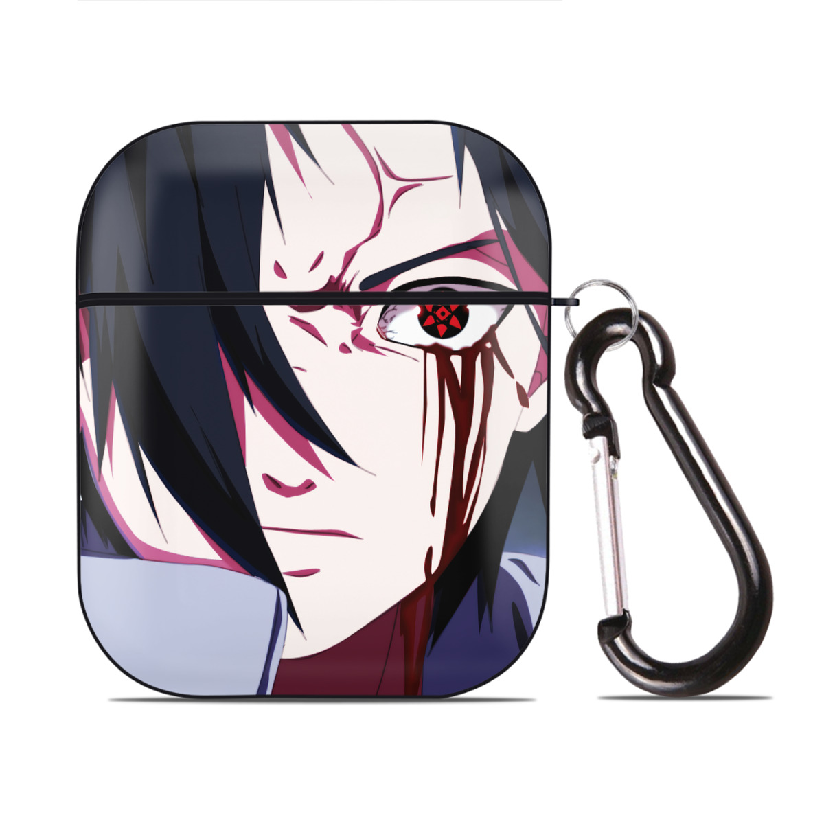 （画像用） NARUTO -ナルト- NARUTO -ナルト- 疾風伝 AirPods 第2世代保護ケース ハードシェル ブラック 耐衝撃・防指紋・カラビナ付き