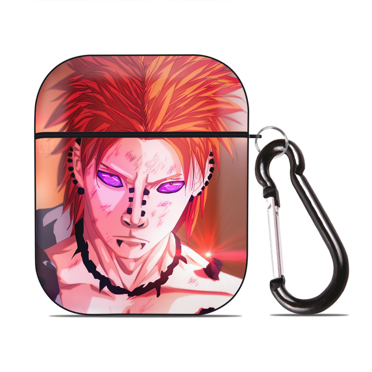 （画像用） NARUTO -ナルト- NARUTO -ナルト- 疾風伝 AirPods 第2世代保護ケース ハードシェル ブラック 耐衝撃・防指紋・カラビナ付き