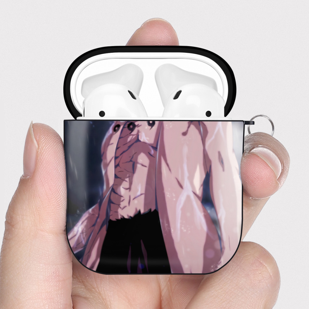 （画像用） NARUTO -ナルト- NARUTO -ナルト- 疾風伝 AirPods 第2世代保護ケース ハードシェル ブラック 耐衝撃・防指紋・カラビナ付き