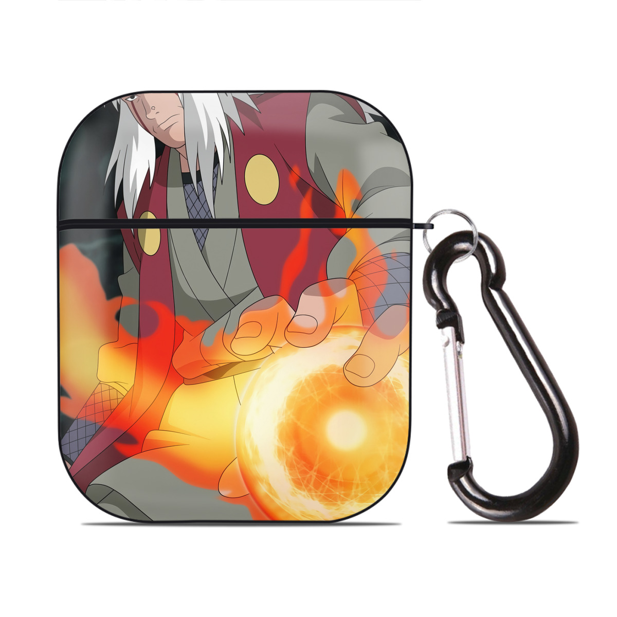 （画像用） NARUTO -ナルト- NARUTO -ナルト- 疾風伝 AirPods 第2世代保護ケース ハードシェル ブラック 耐衝撃・防指紋・カラビナ付き