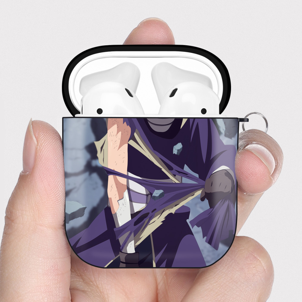 （画像用） NARUTO -ナルト- NARUTO -ナルト- 疾風伝 AirPods 第2世代保護ケース ハードシェル ブラック 耐衝撃・防指紋・カラビナ付き