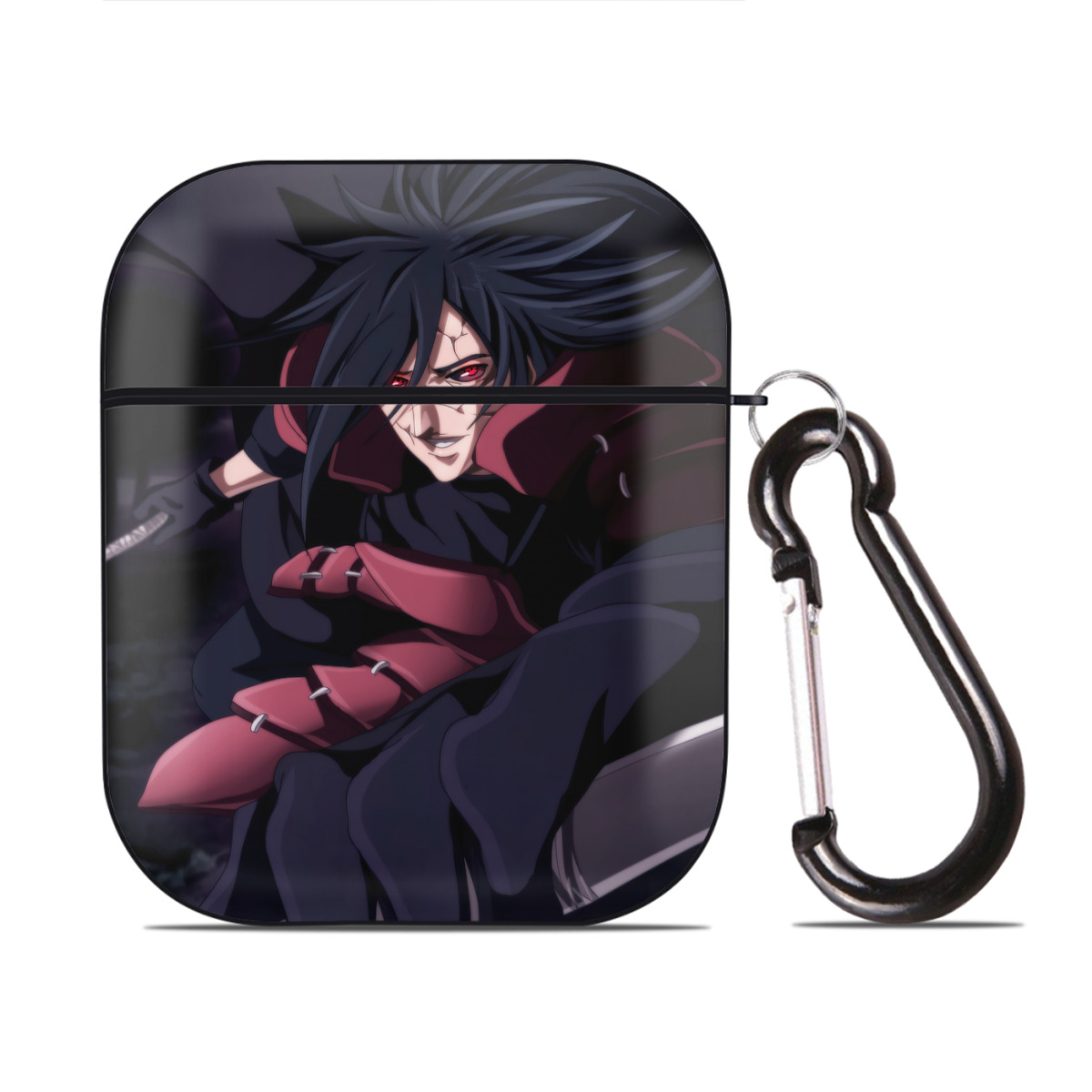 （画像用） NARUTO -ナルト- NARUTO -ナルト- 疾風伝 AirPods 第2世代保護ケース ハードシェル ブラック 耐衝撃・防指紋・カラビナ付き