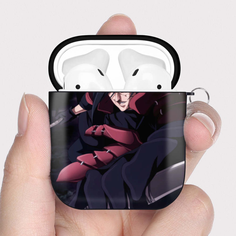 （画像用） NARUTO -ナルト- NARUTO -ナルト- 疾風伝 AirPods 第2世代保護ケース ハードシェル ブラック 耐衝撃・防指紋・カラビナ付き