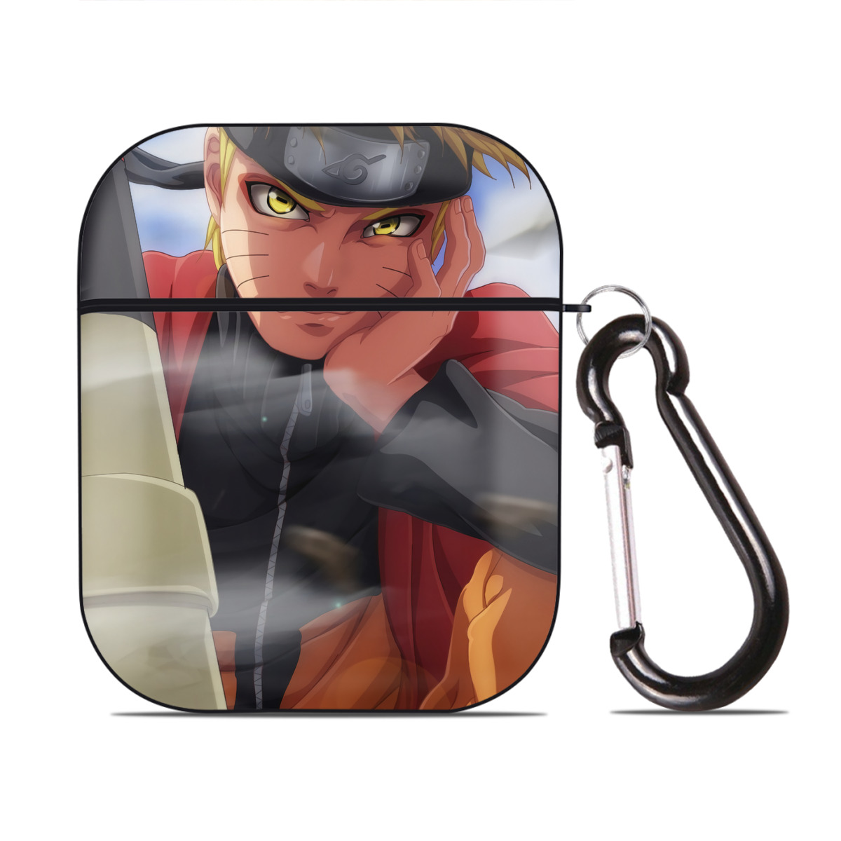 （画像用） NARUTO -ナルト- NARUTO -ナルト- 疾風伝 AirPods 第2世代保護ケース ハードシェル ブラック 耐衝撃・防指紋・カラビナ付き
