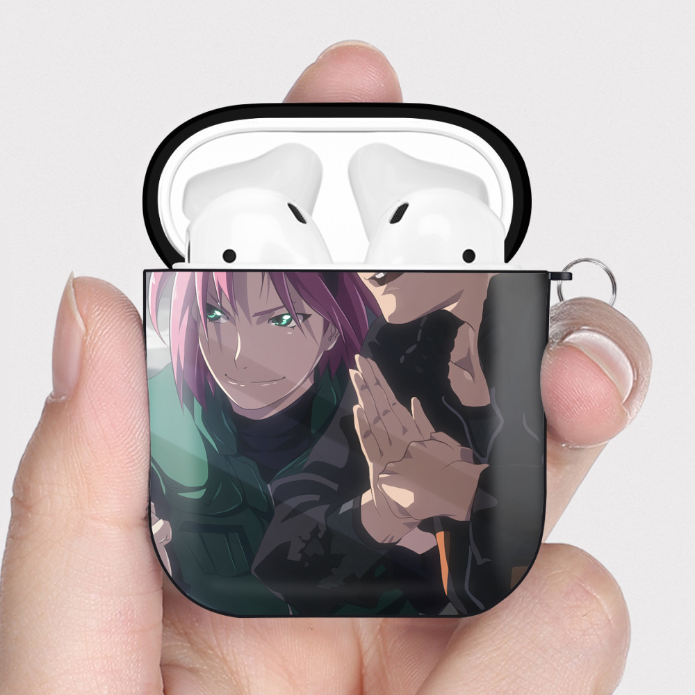 （画像用） NARUTO -ナルト- NARUTO -ナルト- 疾風伝 AirPods 第2世代保護ケース ハードシェル ブラック 耐衝撃・防指紋・カラビナ付き