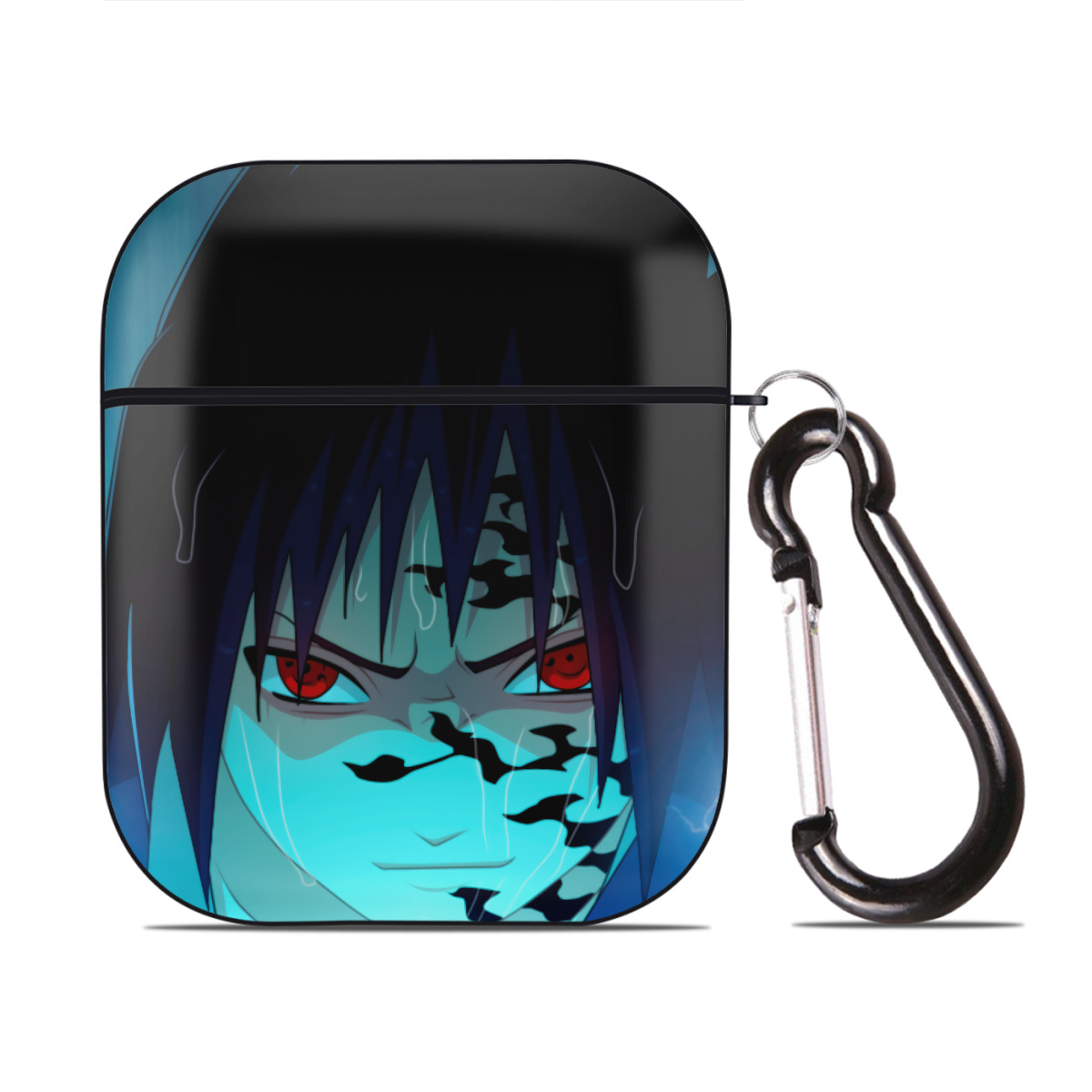 （画像用） NARUTO -ナルト- NARUTO -ナルト- 疾風伝 AirPods 第2世代保護ケース ハードシェル ブラック 耐衝撃・防指紋・カラビナ付き