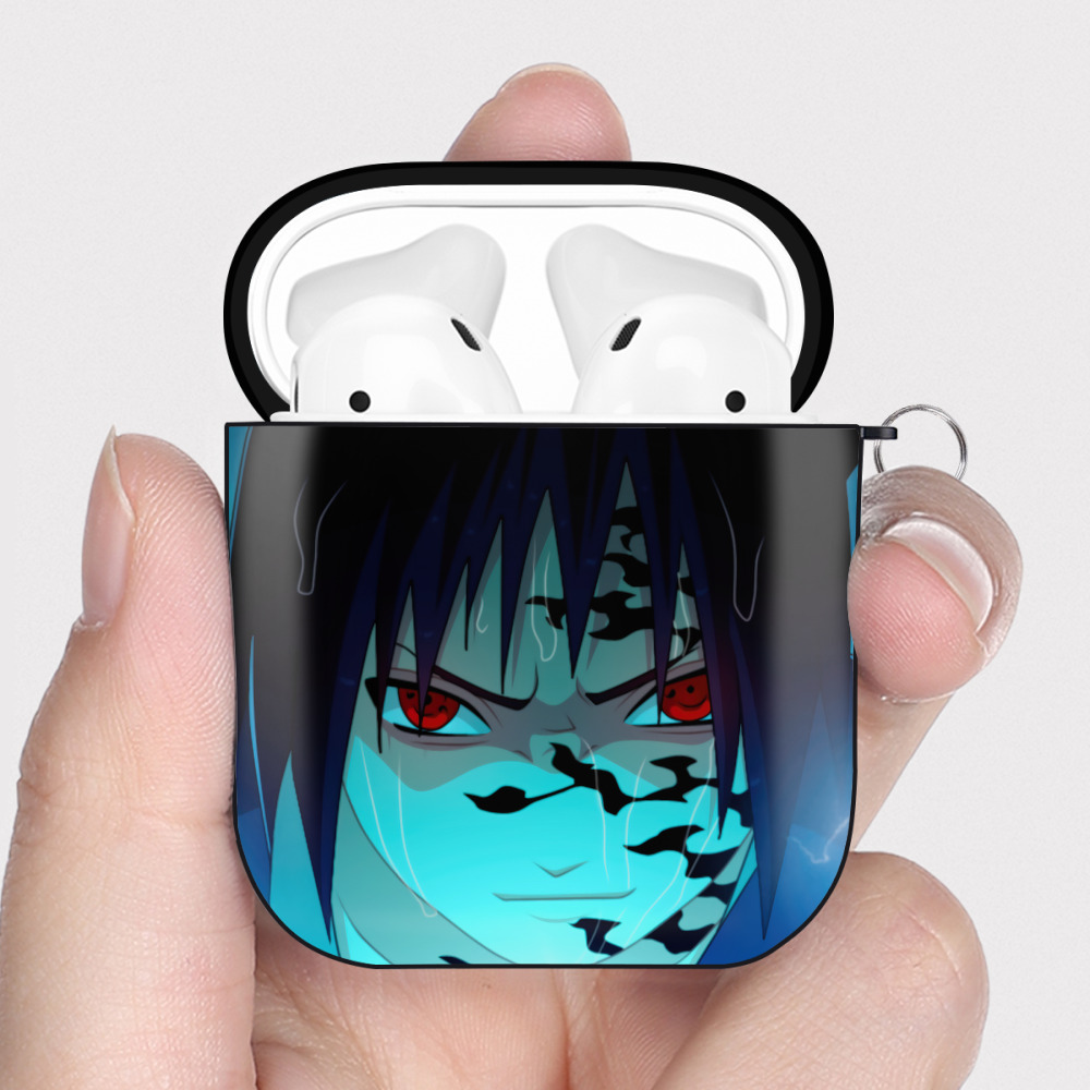 （画像用） NARUTO -ナルト- NARUTO -ナルト- 疾風伝 AirPods 第2世代保護ケース ハードシェル ブラック 耐衝撃・防指紋・カラビナ付き