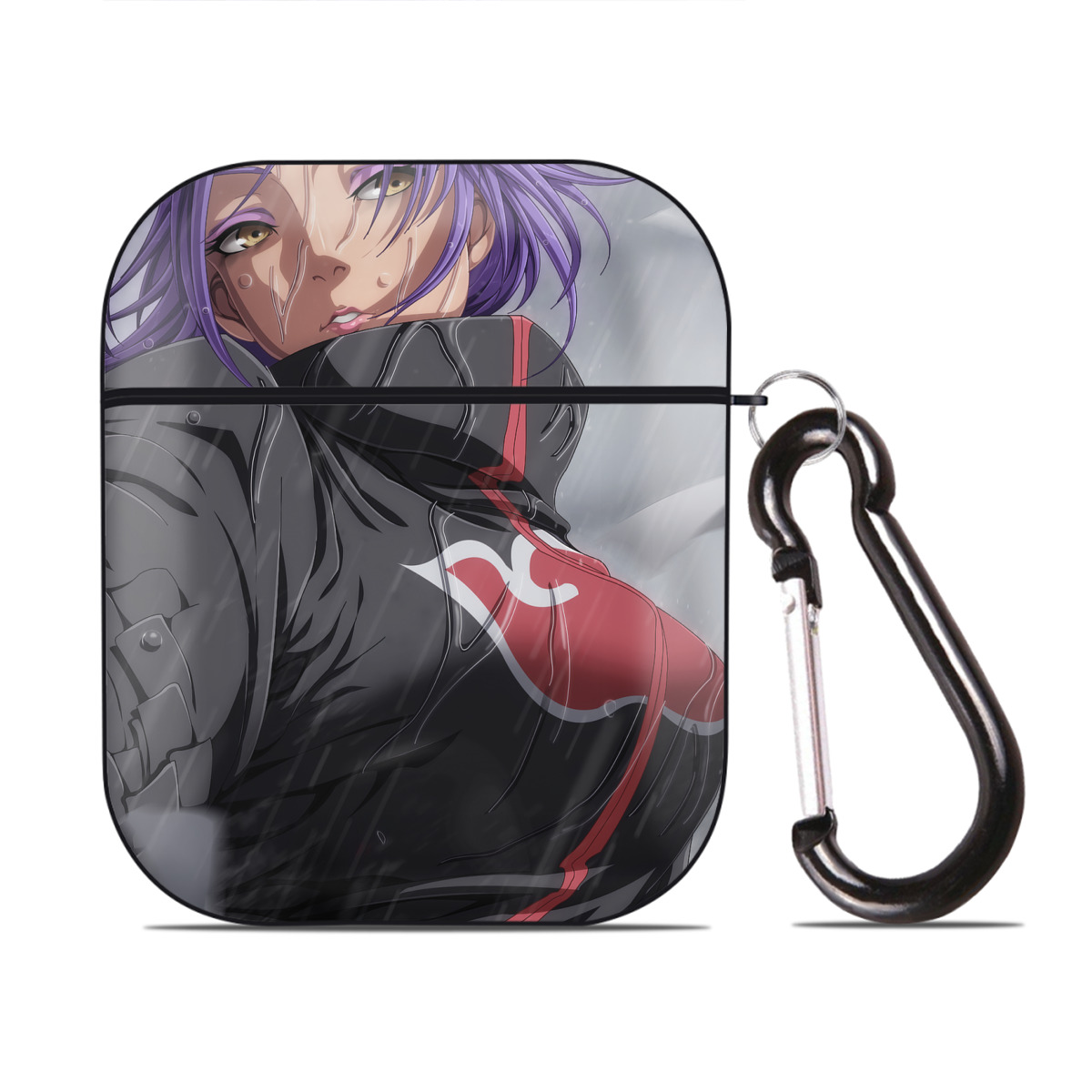 （画像用） NARUTO -ナルト- NARUTO -ナルト- 疾風伝 AirPods 第2世代保護ケース ハードシェル ブラック 耐衝撃・防指紋・カラビナ付き