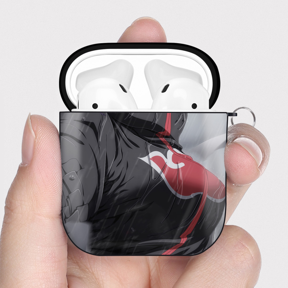 （画像用） NARUTO -ナルト- NARUTO -ナルト- 疾風伝 AirPods 第2世代保護ケース ハードシェル ブラック 耐衝撃・防指紋・カラビナ付き