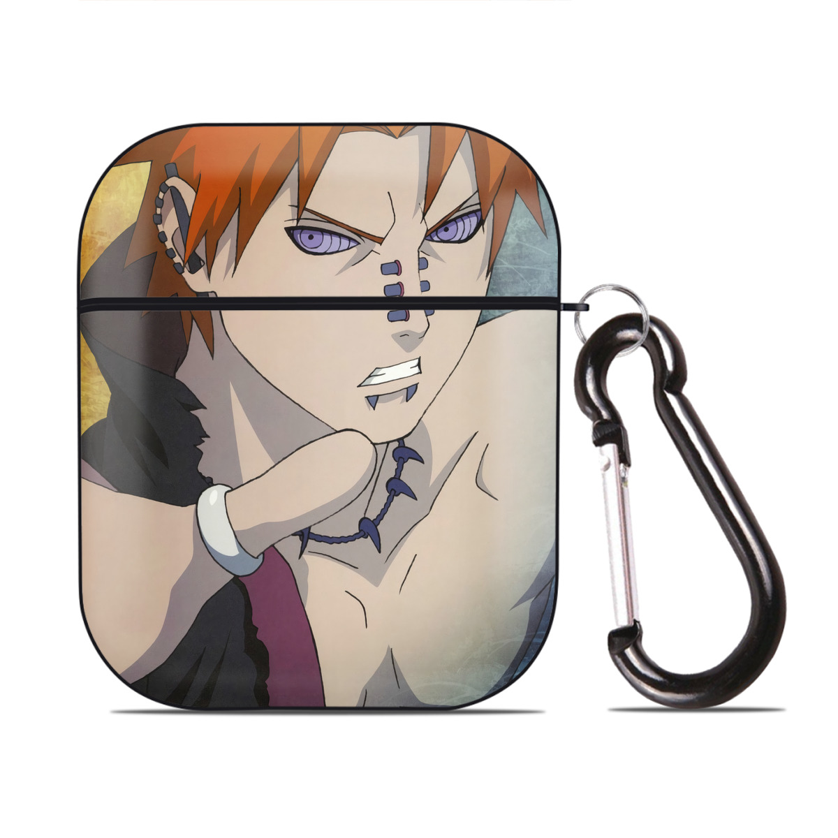 （画像用） NARUTO -ナルト- NARUTO -ナルト- 疾風伝 AirPods 第2世代保護ケース ハードシェル ブラック 耐衝撃・防指紋・カラビナ付き