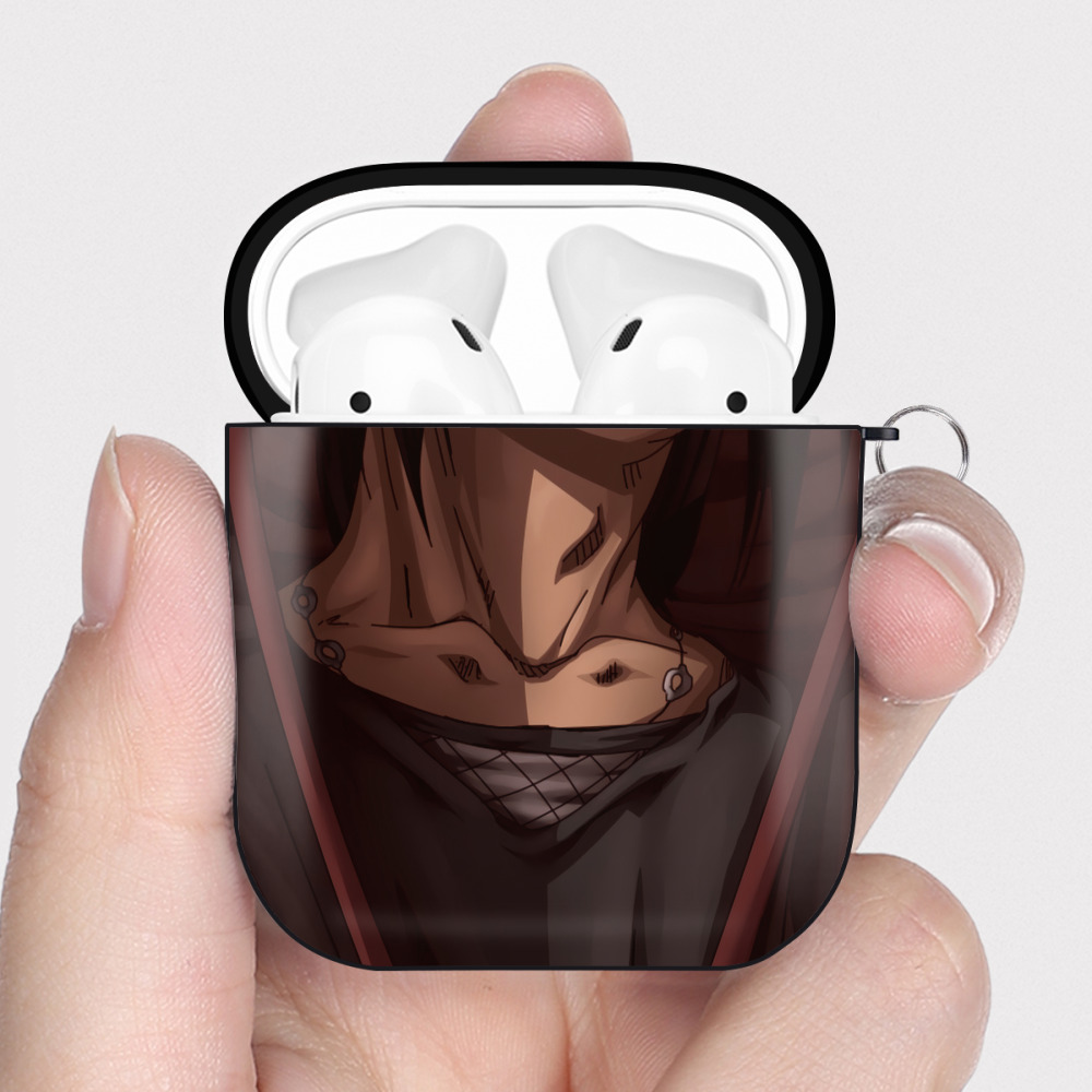 （画像用） NARUTO -ナルト- NARUTO -ナルト- 疾風伝 AirPods 第2世代保護ケース ハードシェル ブラック 耐衝撃・防指紋・カラビナ付き