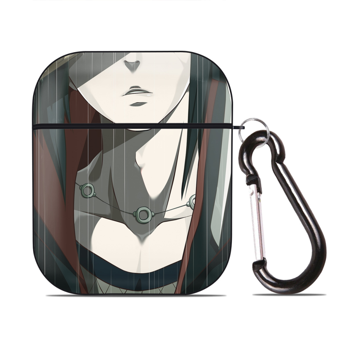 （画像用） NARUTO -ナルト- NARUTO -ナルト- 疾風伝 AirPods 第2世代保護ケース ハードシェル ブラック 耐衝撃・防指紋・カラビナ付き