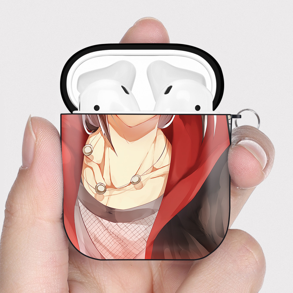 （画像用） NARUTO -ナルト- NARUTO -ナルト- 疾風伝 AirPods 第2世代保護ケース ハードシェル ブラック 耐衝撃・防指紋・カラビナ付き