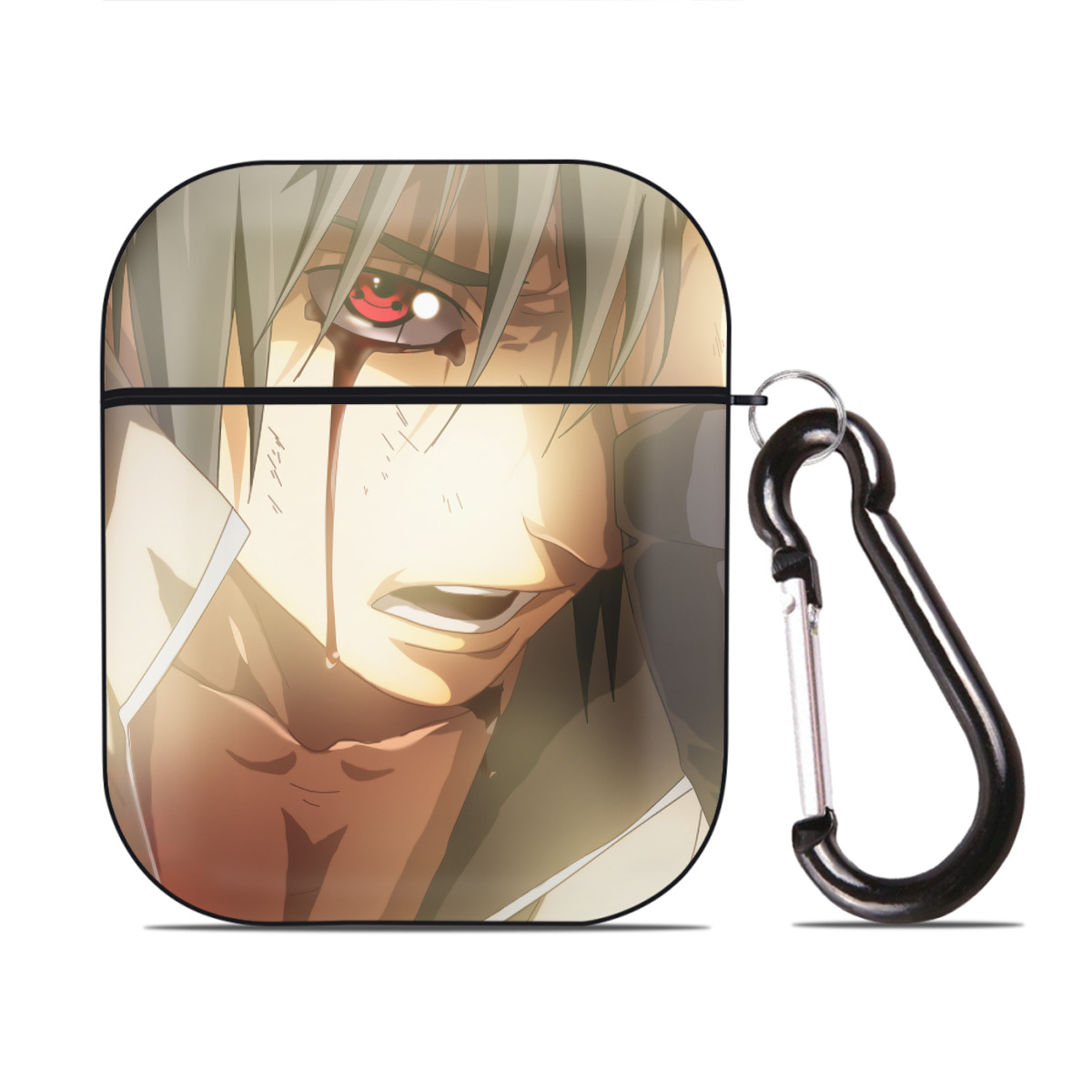 （画像用） NARUTO -ナルト- NARUTO -ナルト- 疾風伝 AirPods 第2世代保護ケース ハードシェル ブラック 耐衝撃・防指紋・カラビナ付き