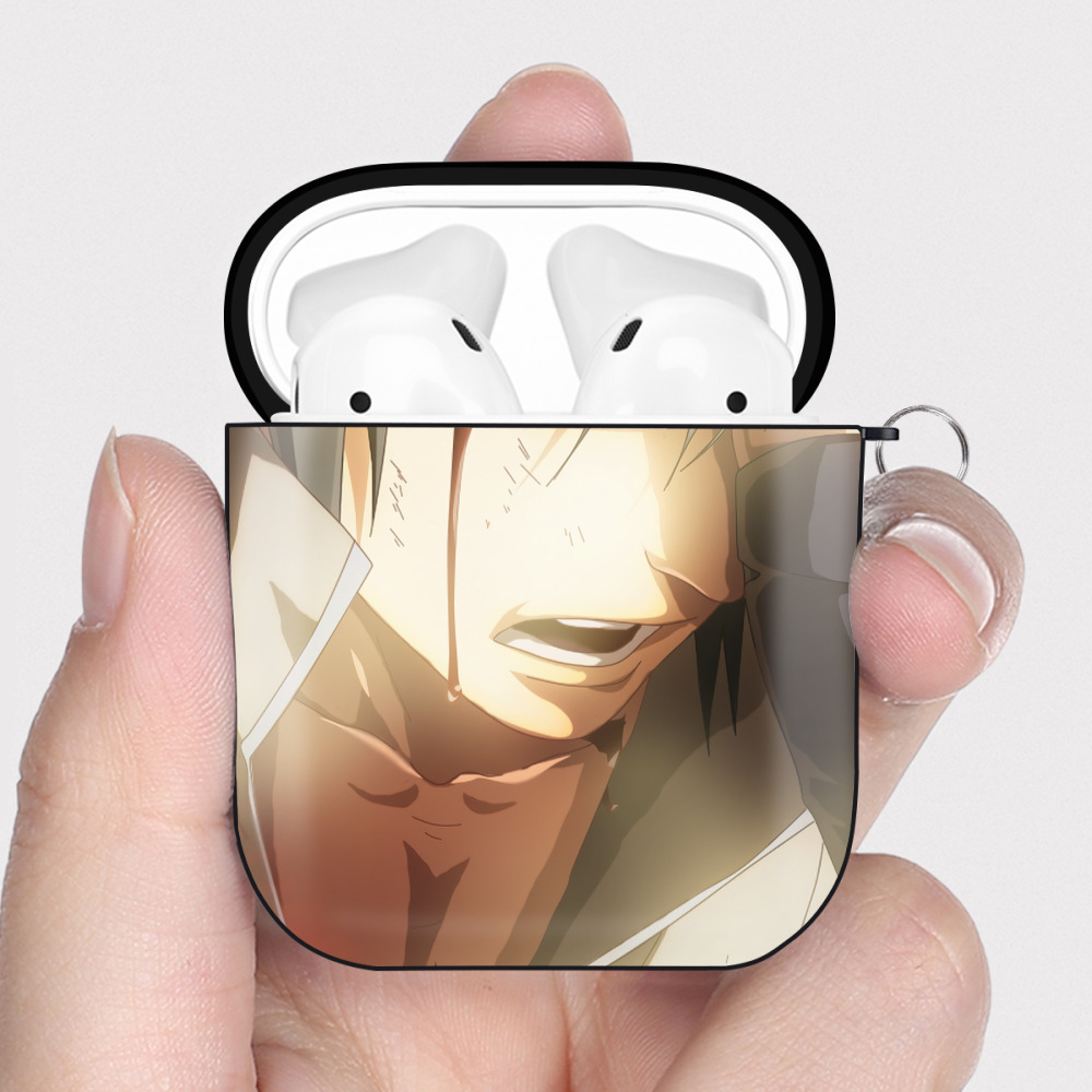 （画像用） NARUTO -ナルト- NARUTO -ナルト- 疾風伝 AirPods 第2世代保護ケース ハードシェル ブラック 耐衝撃・防指紋・カラビナ付き