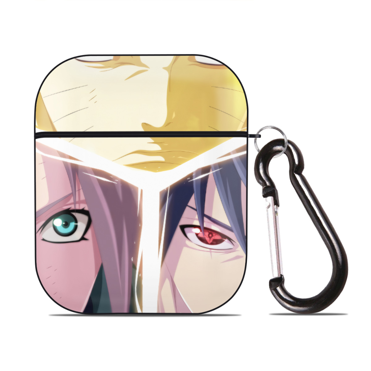 （画像用） NARUTO -ナルト- NARUTO -ナルト- 疾風伝 AirPods 第2世代保護ケース ハードシェル ブラック 耐衝撃・防指紋・カラビナ付き