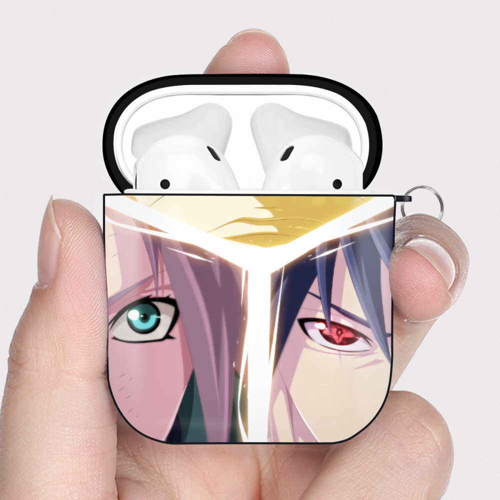 （画像用） NARUTO -ナルト- NARUTO -ナルト- 疾風伝 AirPods 第2世代保護ケース ハードシェル ブラック 耐衝撃・防指紋・カラビナ付き