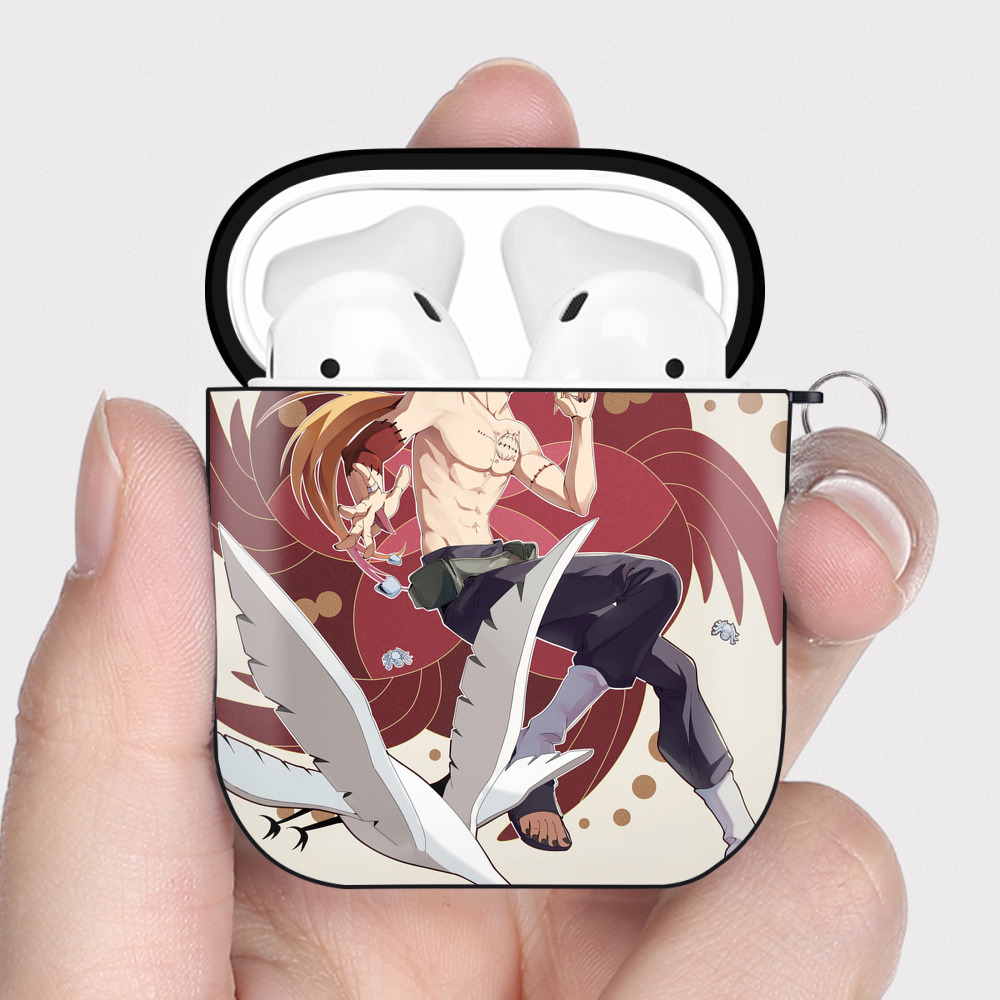 （画像用） NARUTO -ナルト- NARUTO -ナルト- 疾風伝 AirPods 第2世代保護ケース ハードシェル ブラック 耐衝撃・防指紋・カラビナ付き