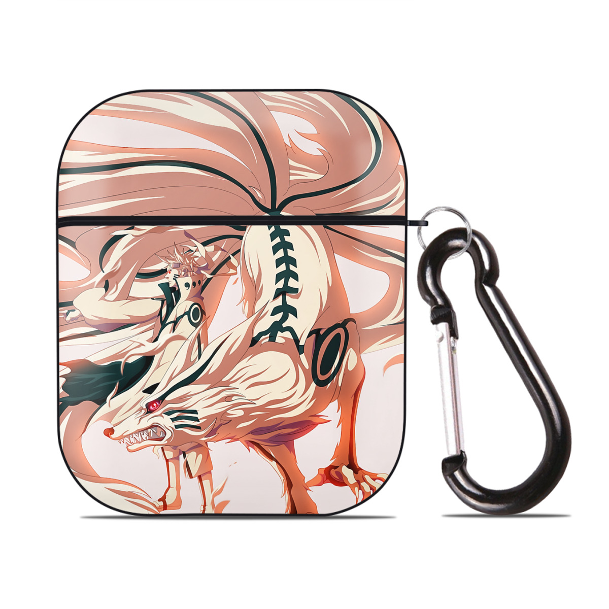 （画像用） NARUTO -ナルト- NARUTO -ナルト- 疾風伝 AirPods 第2世代保護ケース ハードシェル ブラック 耐衝撃・防指紋・カラビナ付き
