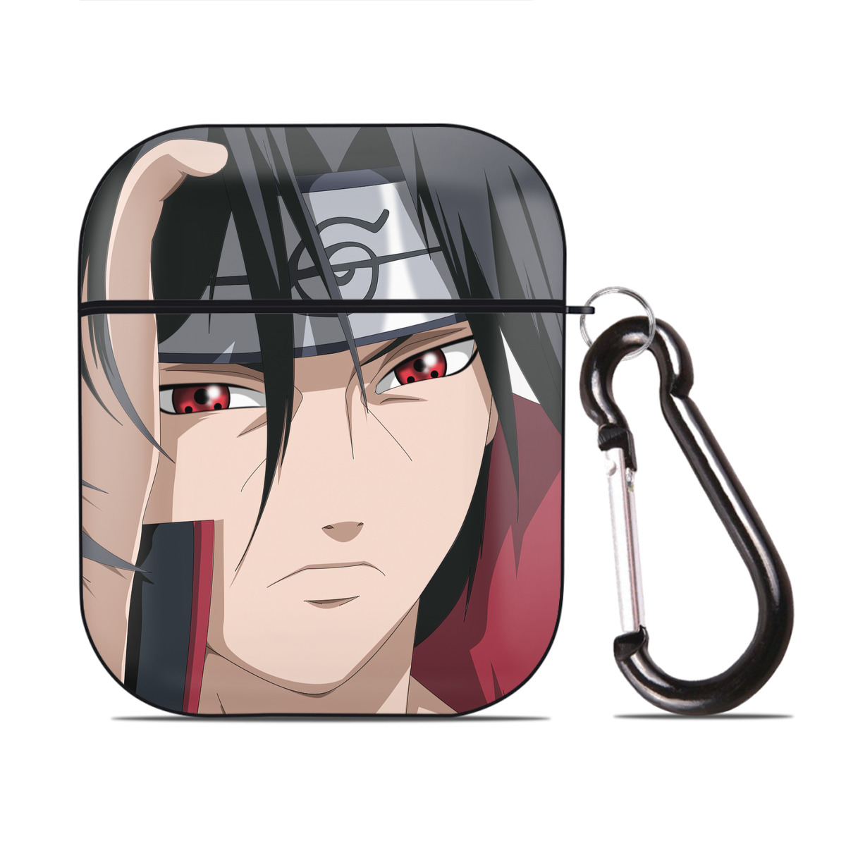 （画像用） NARUTO -ナルト- NARUTO -ナルト- 疾風伝 AirPods 第2世代保護ケース ハードシェル ブラック 耐衝撃・防指紋・カラビナ付き