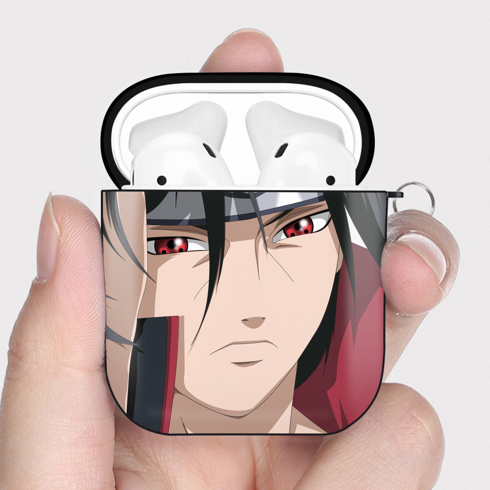 （画像用） NARUTO -ナルト- NARUTO -ナルト- 疾風伝 AirPods 第2世代保護ケース ハードシェル ブラック 耐衝撃・防指紋・カラビナ付き