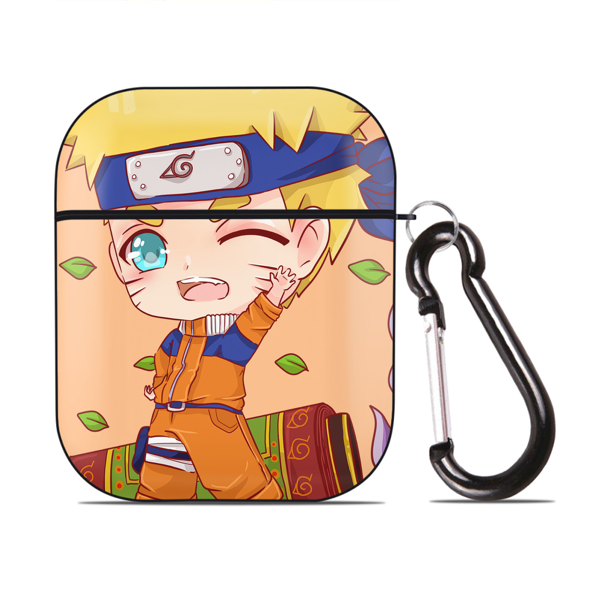 （画像用） NARUTO -ナルト- NARUTO -ナルト- 疾風伝 AirPods 第2世代保護ケース ハードシェル ブラック 耐衝撃・防指紋・カラビナ付き