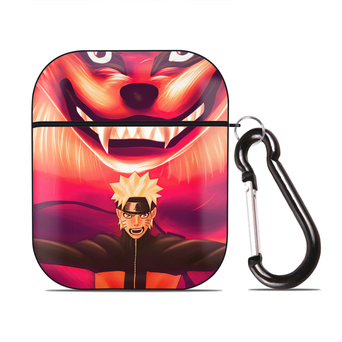 （画像用） NARUTO -ナルト- NARUTO -ナルト- 疾風伝 AirPods 第2世代保護ケース ハードシェル ブラック 耐衝撃・防指紋・カラビナ付き