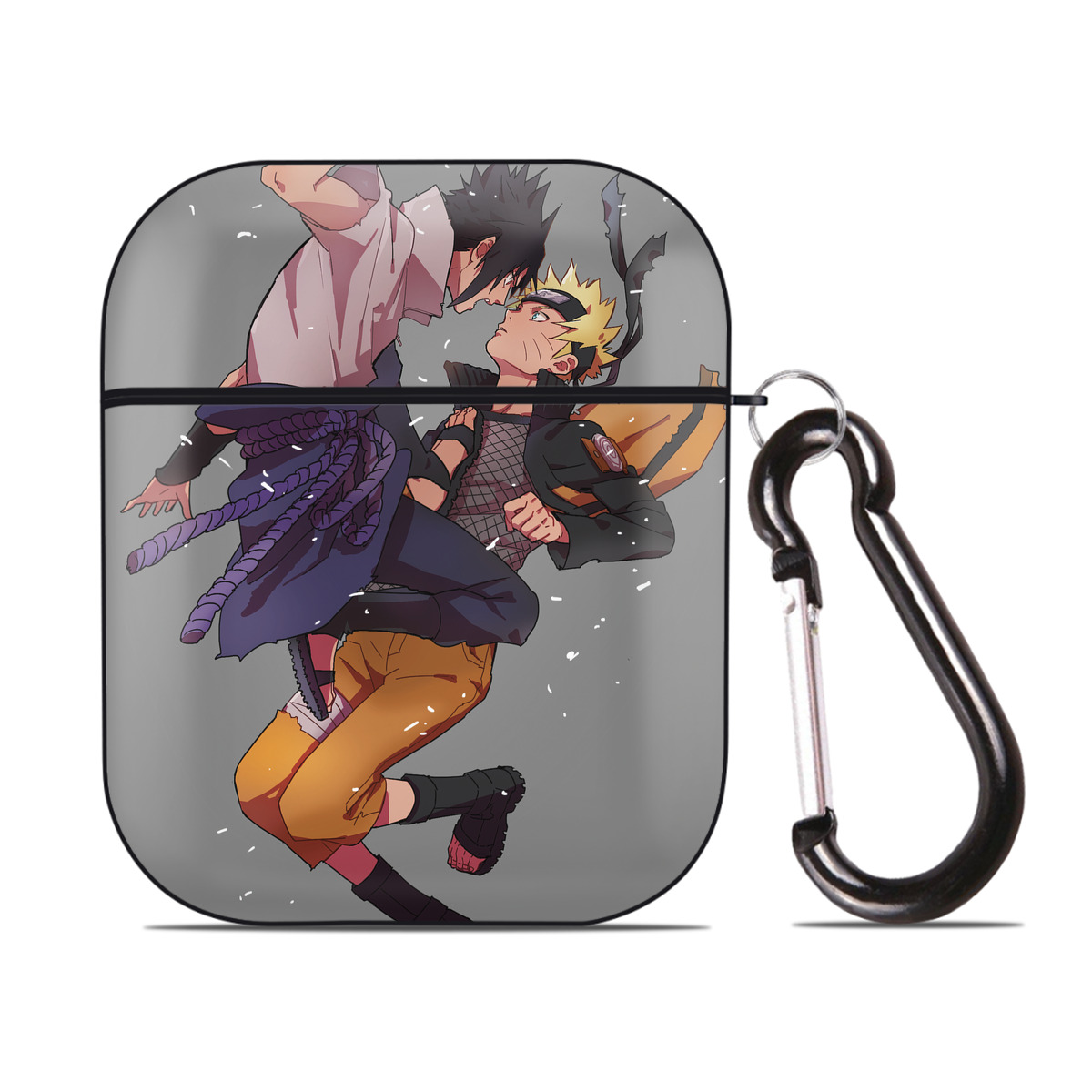 （画像用） NARUTO -ナルト- NARUTO -ナルト- 疾風伝 AirPods 第2世代保護ケース ハードシェル ブラック 耐衝撃・防指紋・カラビナ付き