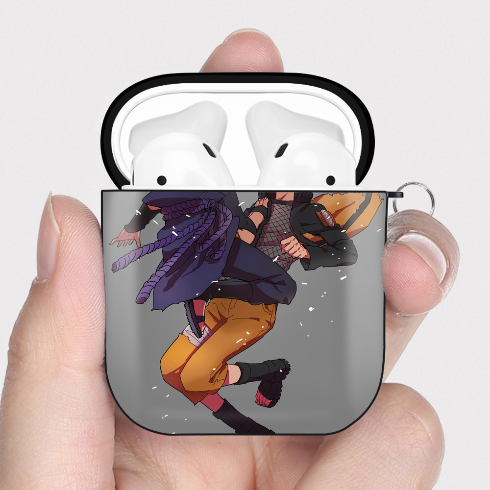 （画像用） NARUTO -ナルト- NARUTO -ナルト- 疾風伝 AirPods 第2世代保護ケース ハードシェル ブラック 耐衝撃・防指紋・カラビナ付き