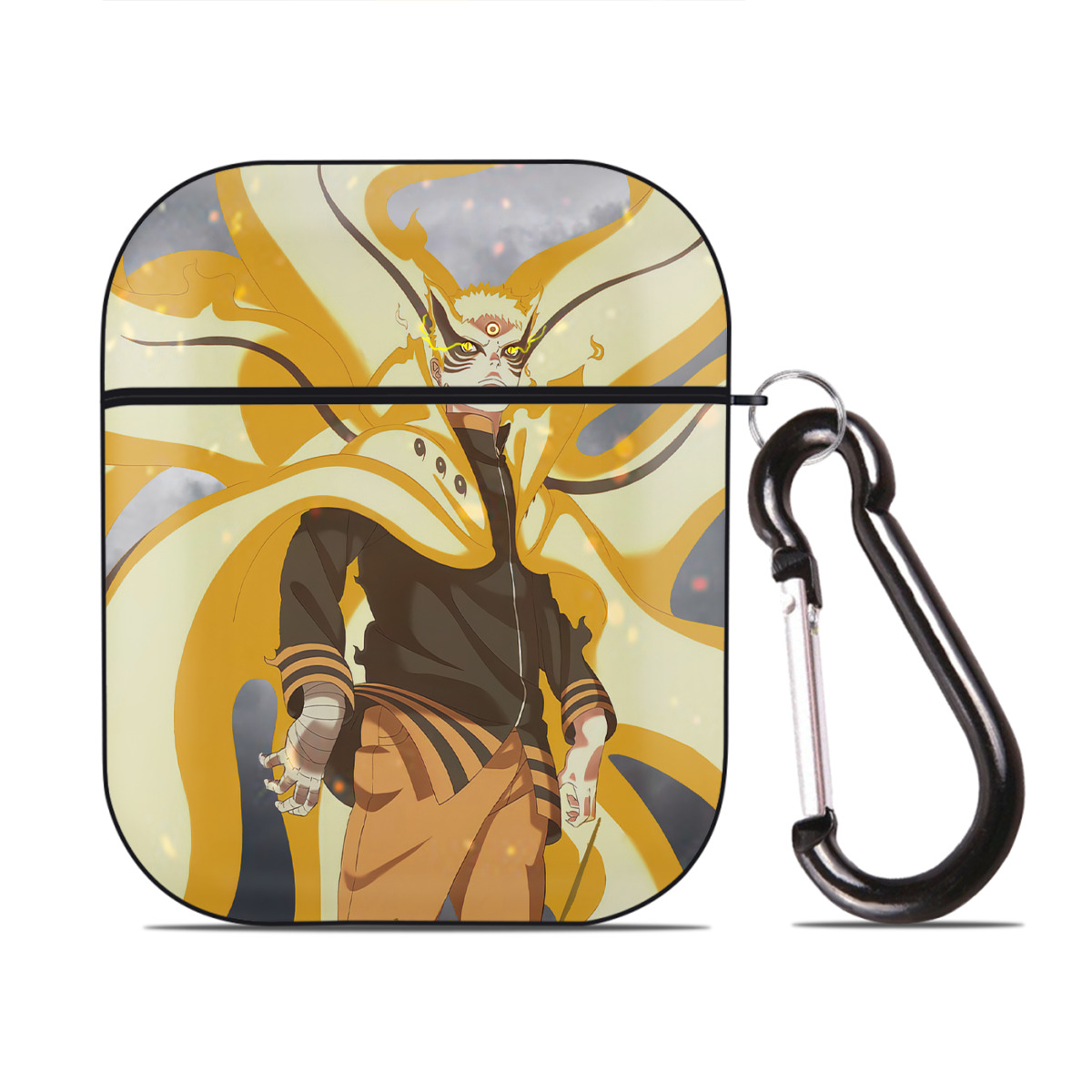 （画像用） NARUTO -ナルト- NARUTO -ナルト- 疾風伝 AirPods 第2世代保護ケース ハードシェル ブラック 耐衝撃・防指紋・カラビナ付き