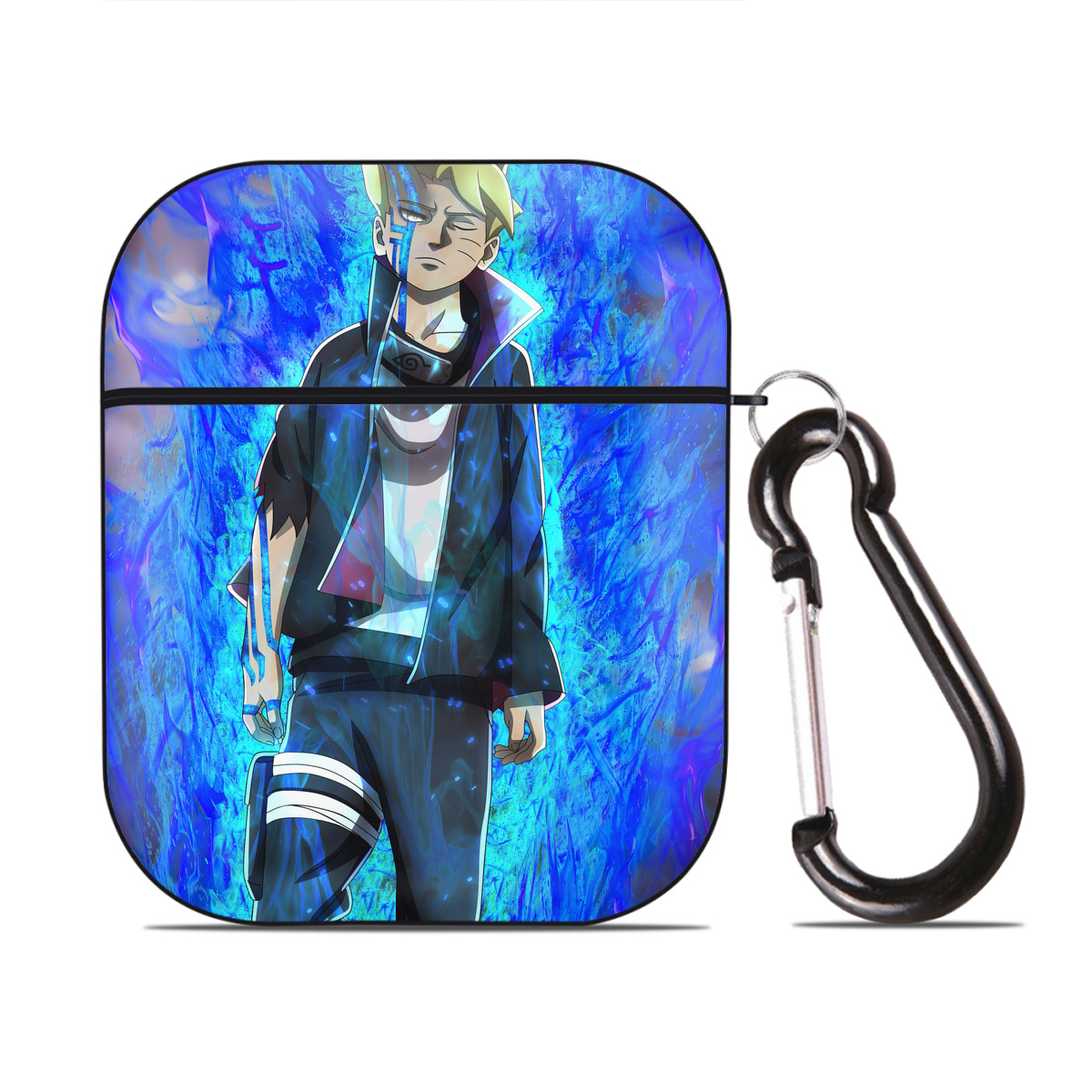 （画像用） NARUTO -ナルト- NARUTO -ナルト- 疾風伝 AirPods 第2世代保護ケース ハードシェル ブラック 耐衝撃・防指紋・カラビナ付き