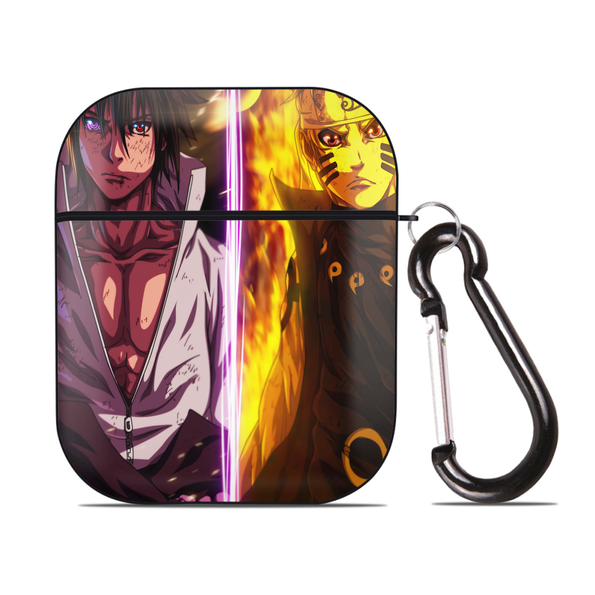 （画像用） NARUTO -ナルト- NARUTO -ナルト- 疾風伝 AirPods 第2世代保護ケース ハードシェル ブラック 耐衝撃・防指紋・カラビナ付き