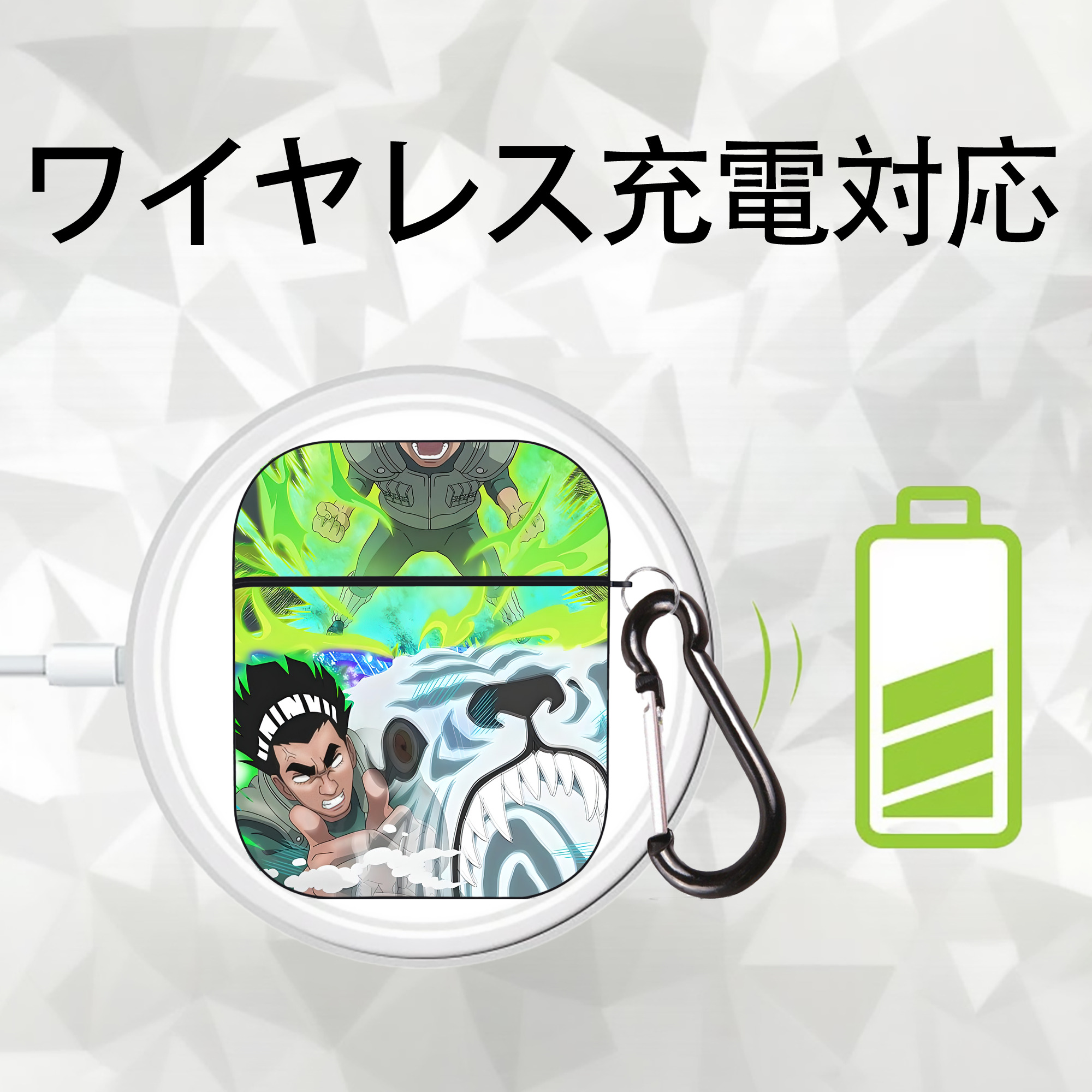 NARUTO -ナルト- NARUTO -ナルト- 疾風伝 AirPods 第2世代保護ケース ハードシェル ブラック 耐衝撃・防指紋・カラビナ付き