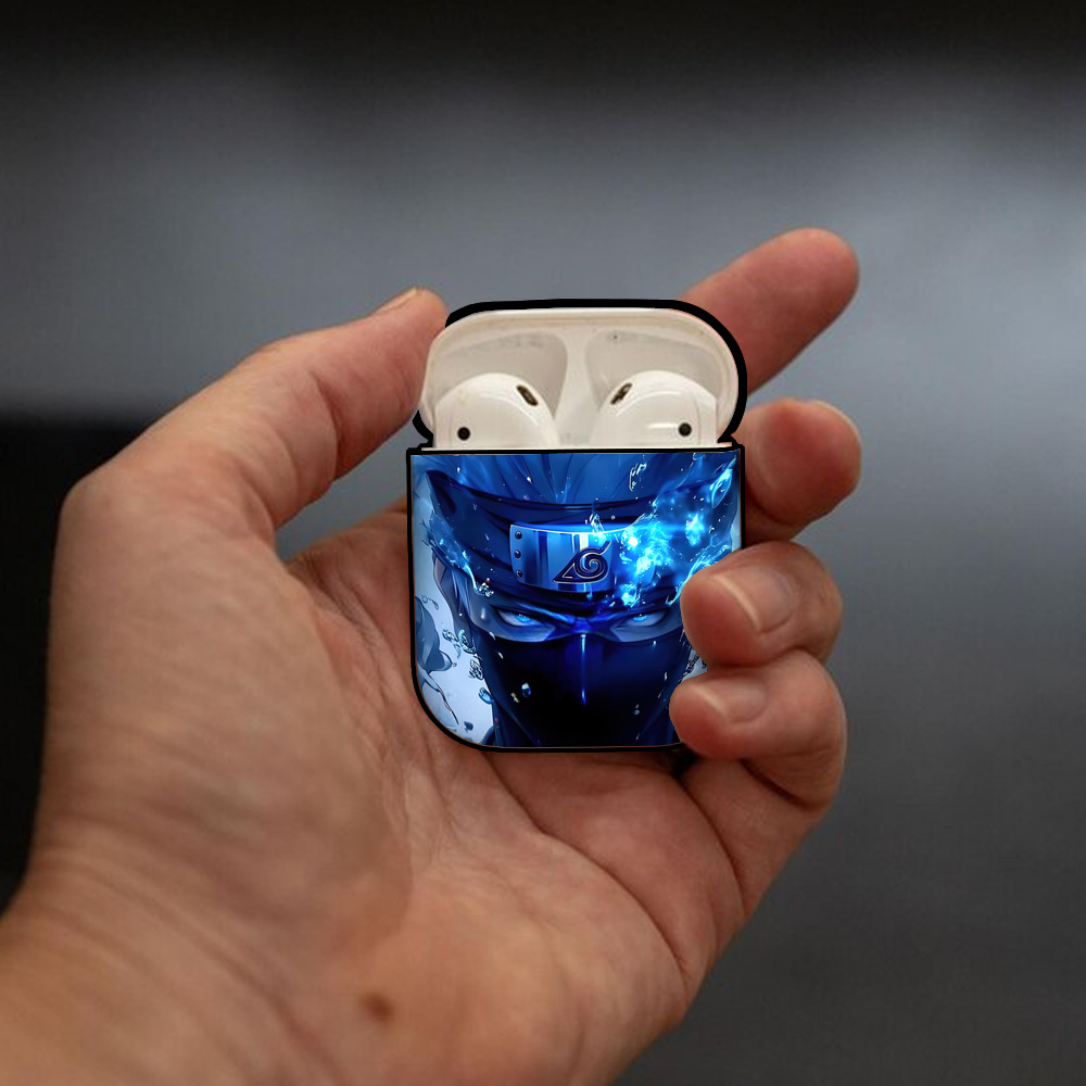 NARUTO -ナルト- NARUTO -ナルト- 疾風伝 AirPods 第2世代保護ケース ハードシェル ブラック 耐衝撃・防指紋・カラビナ付き