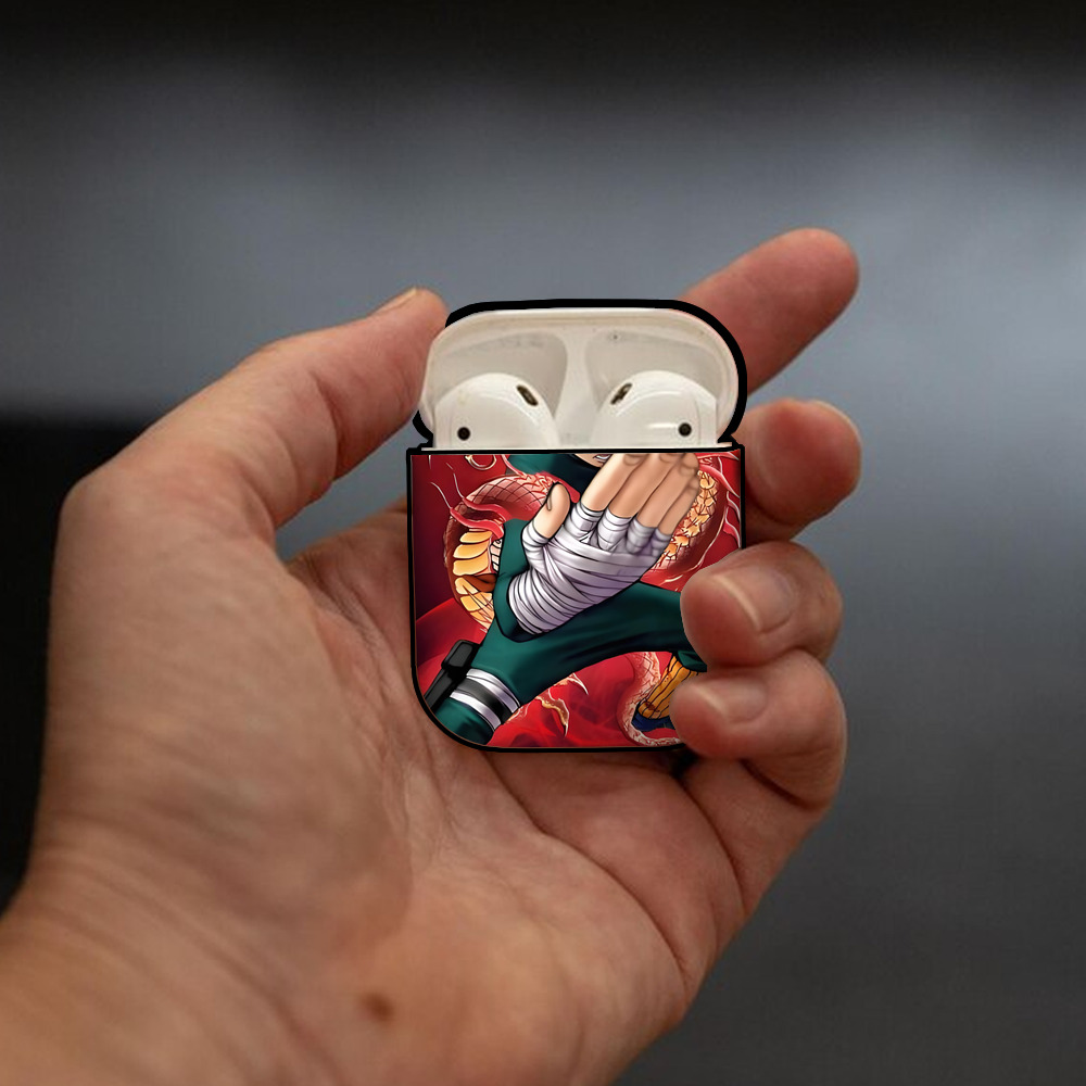 NARUTO -ナルト- NARUTO -ナルト- 疾風伝 AirPods 第2世代保護ケース ハードシェル ブラック 耐衝撃・防指紋・カラビナ付き
