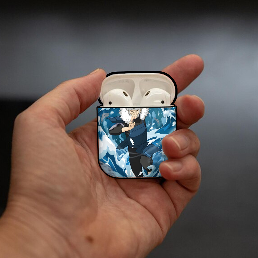 NARUTO -ナルト- NARUTO -ナルト- 疾風伝 AirPods 第2世代保護ケース ハードシェル ブラック 耐衝撃・防指紋・カラビナ付き