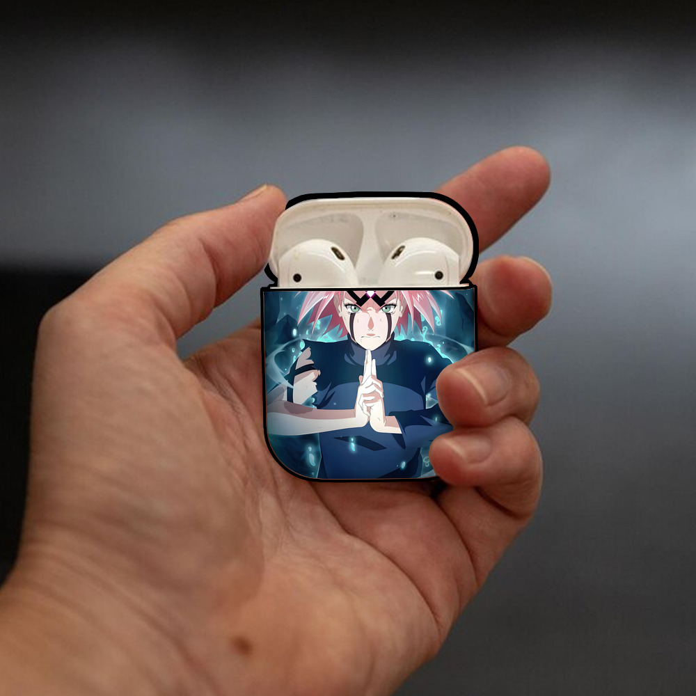 NARUTO -ナルト- NARUTO -ナルト- 疾風伝 AirPods 第2世代保護ケース ハードシェル ブラック 耐衝撃・防指紋・カラビナ付き