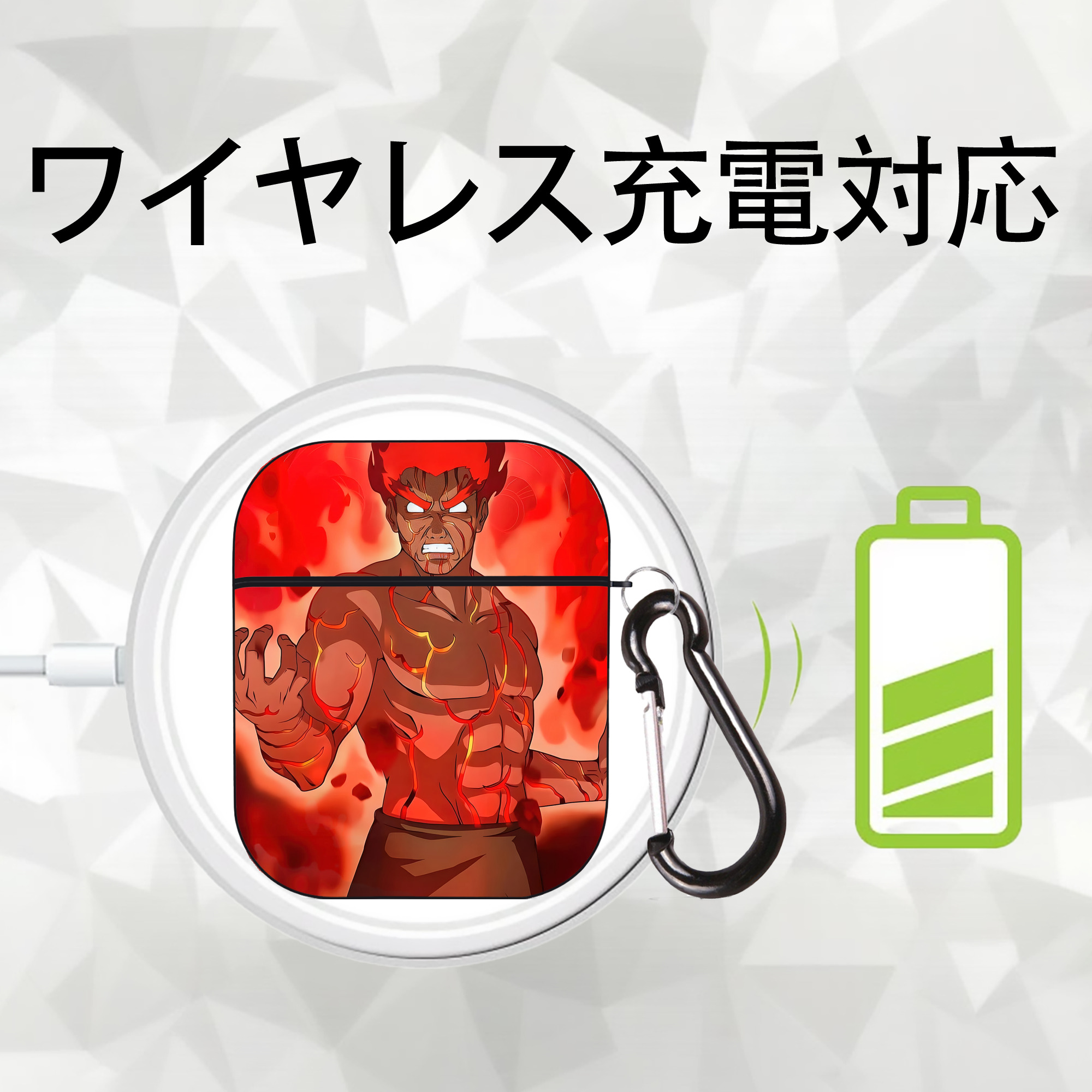 NARUTO -ナルト- NARUTO -ナルト- 疾風伝 AirPods 第2世代保護ケース ハードシェル ブラック 耐衝撃・防指紋・カラビナ付き