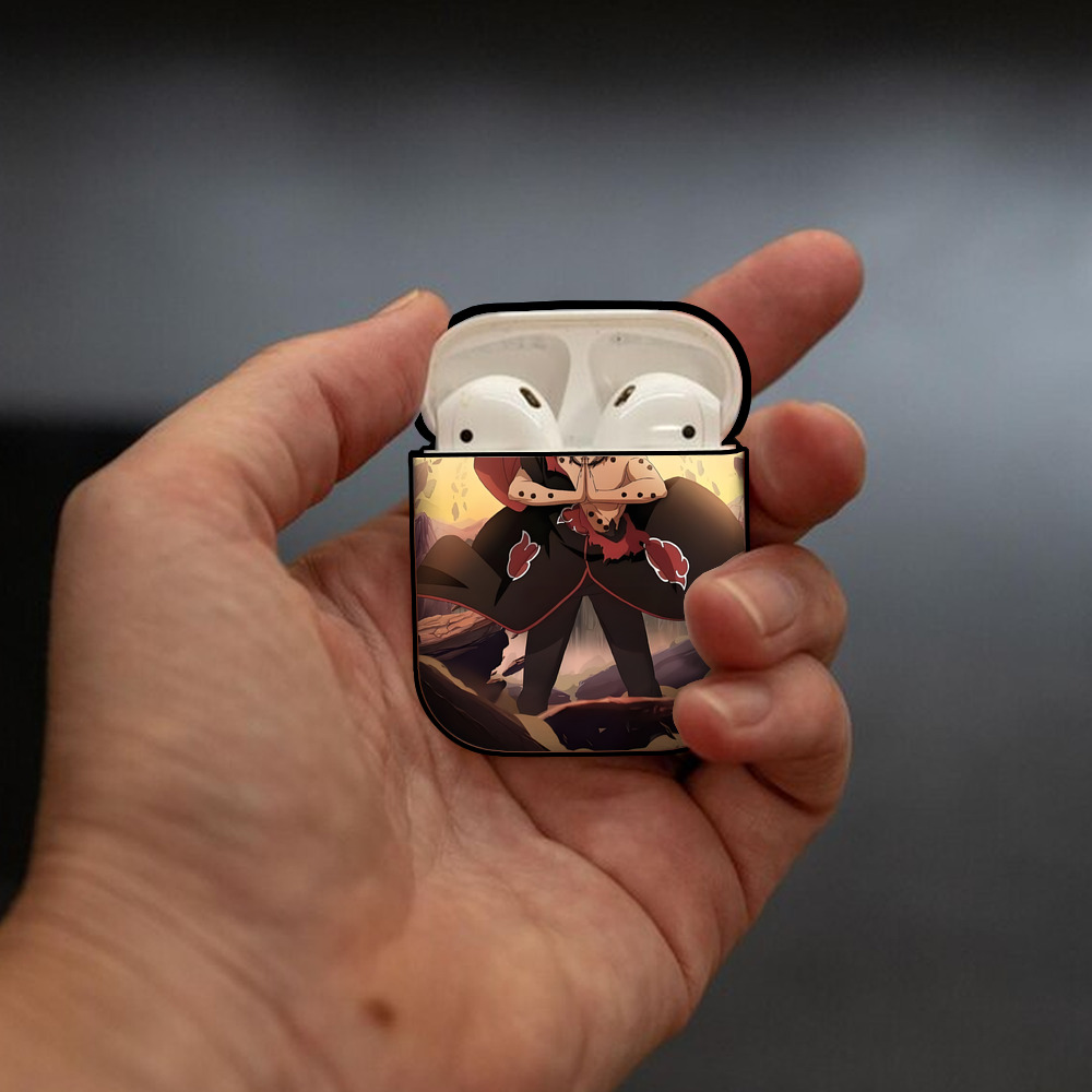 NARUTO -ナルト- NARUTO -ナルト- 疾風伝 AirPods 第2世代保護ケース ハードシェル ブラック 耐衝撃・防指紋・カラビナ付き