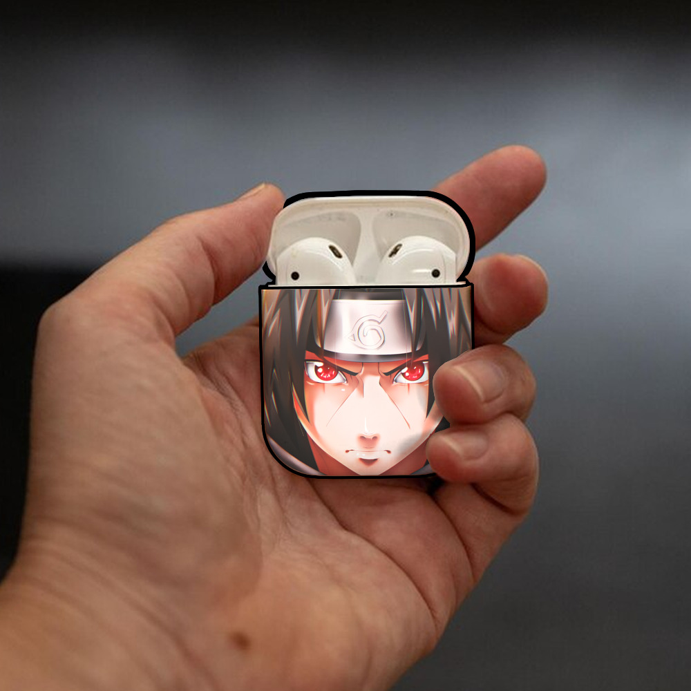 NARUTO -ナルト- NARUTO -ナルト- 疾風伝 AirPods 第2世代保護ケース ハードシェル ブラック 耐衝撃・防指紋・カラビナ付き
