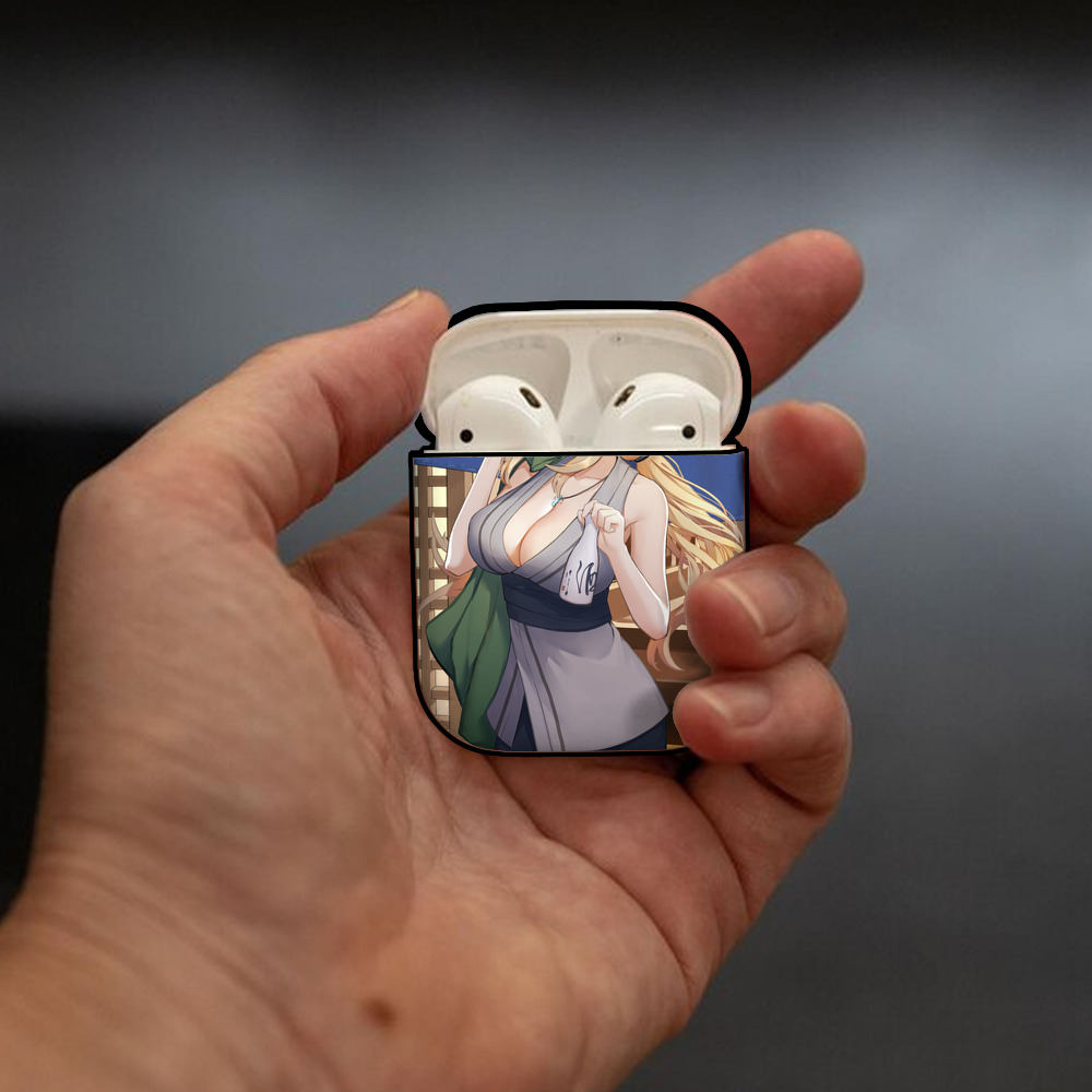 NARUTO -ナルト- NARUTO -ナルト- 疾風伝 AirPods 第2世代保護ケース ハードシェル ブラック 耐衝撃・防指紋・カラビナ付き