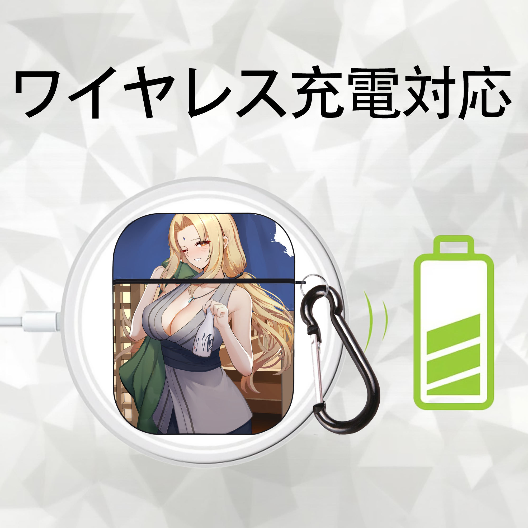 NARUTO -ナルト- NARUTO -ナルト- 疾風伝 AirPods 第2世代保護ケース ハードシェル ブラック 耐衝撃・防指紋・カラビナ付き