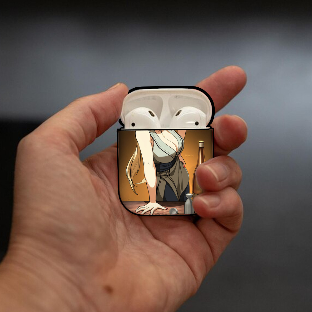 NARUTO -ナルト- NARUTO -ナルト- 疾風伝 AirPods 第2世代保護ケース ハードシェル ブラック 耐衝撃・防指紋・カラビナ付き