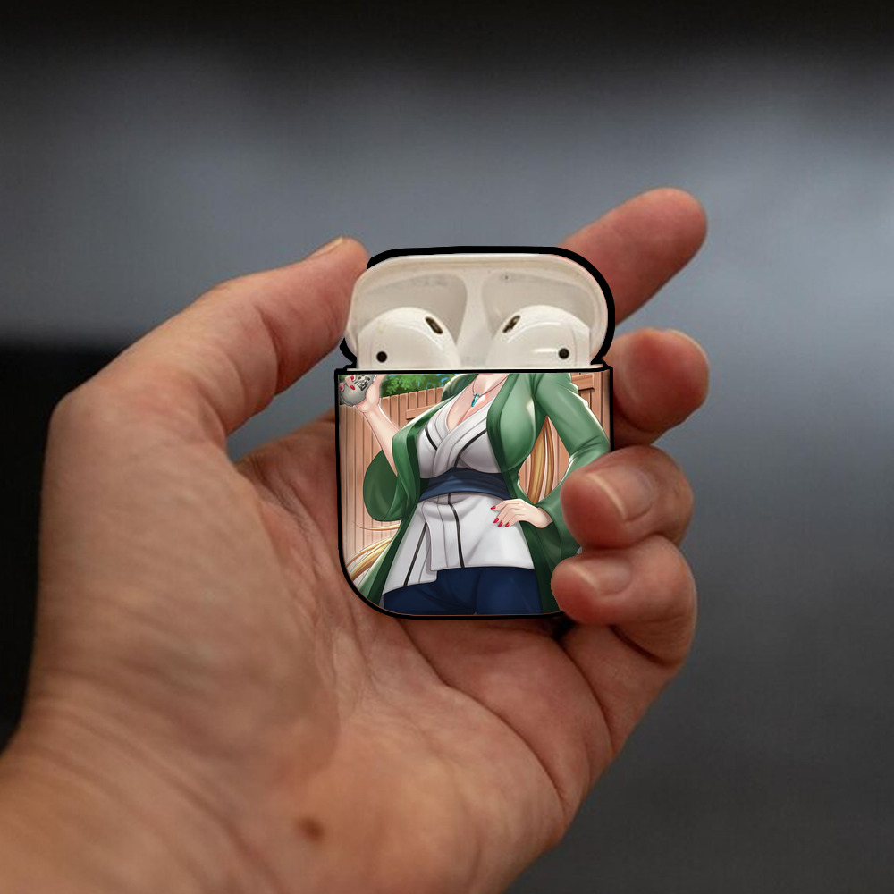 NARUTO -ナルト- NARUTO -ナルト- 疾風伝 AirPods 第2世代保護ケース ハードシェル ブラック 耐衝撃・防指紋・カラビナ付き