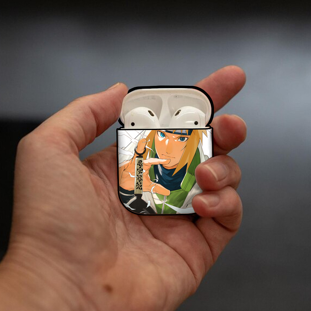 NARUTO -ナルト- NARUTO -ナルト- 疾風伝 AirPods 第2世代保護ケース ハードシェル ブラック 耐衝撃・防指紋・カラビナ付き