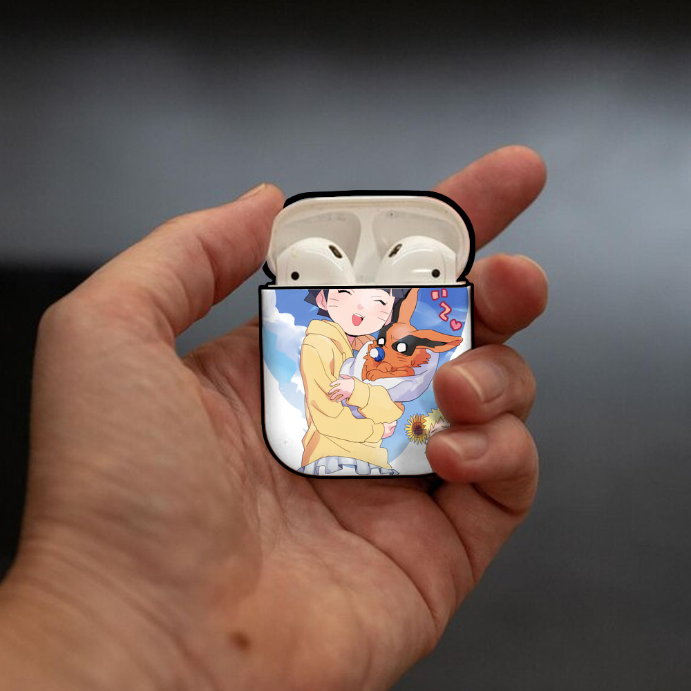 NARUTO -ナルト- NARUTO -ナルト- 疾風伝 AirPods 第2世代保護ケース ハードシェル ブラック 耐衝撃・防指紋・カラビナ付き