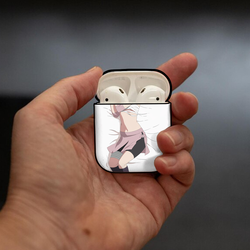NARUTO -ナルト- NARUTO -ナルト- 疾風伝 AirPods 第2世代保護ケース ハードシェル ブラック 耐衝撃・防指紋・カラビナ付き
